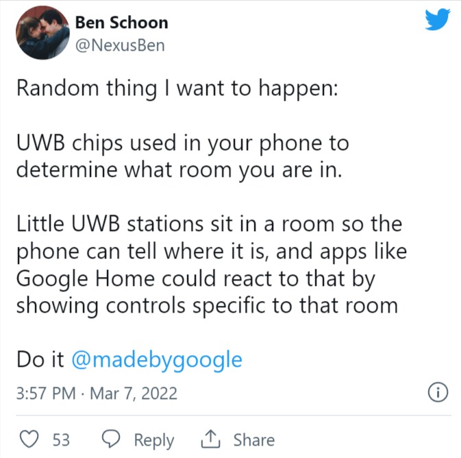 بن شون على تويتر UWB