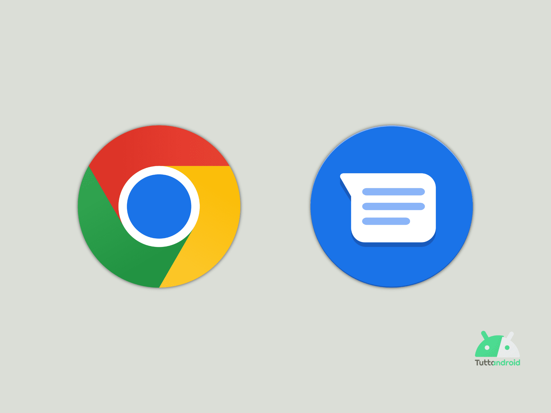 I loghi di Google Chrome e Google Messaggi